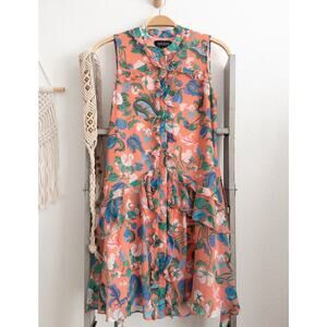 Saloni Tilly Floral Silk Dress size 0